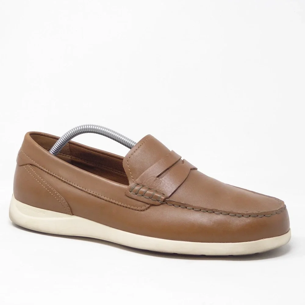 Cole Haan Mens Grand Atlantic Plain Loafers Brown Leather C36002 Size 10.5M